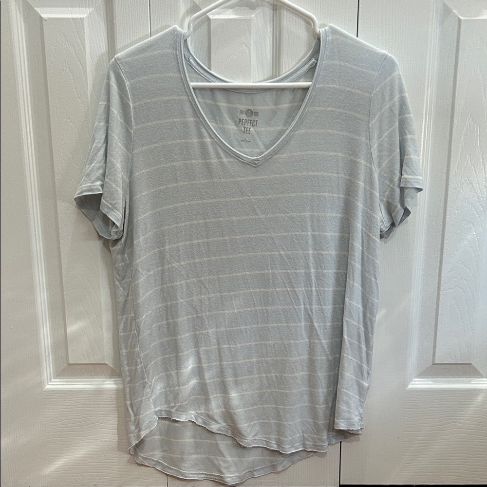 Light Blue Striped Women's Top